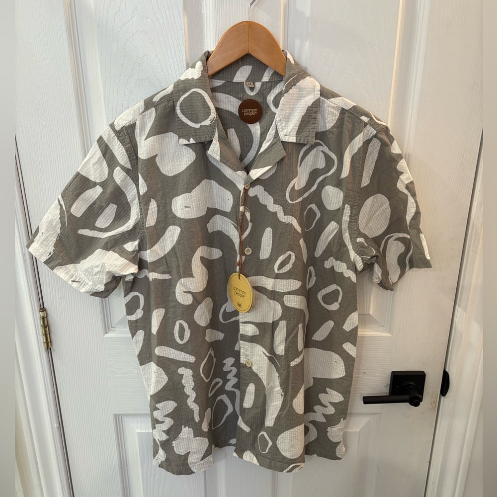 Common People - Poles -cobalt as revere printed shirt